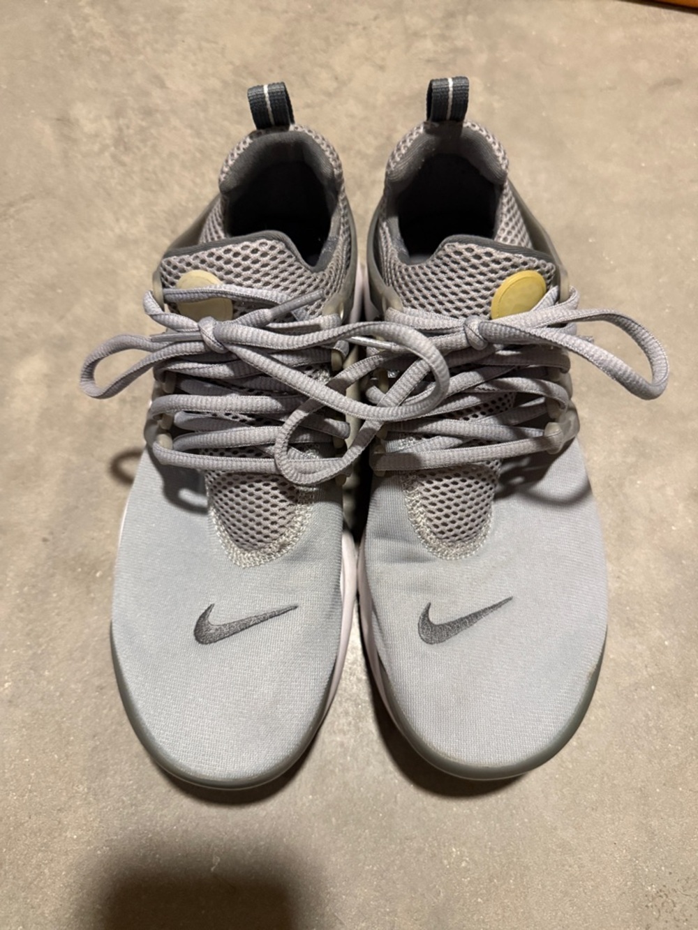 Nike Light Grey Mesh Running Sneakers with Dark Grey Swoosh